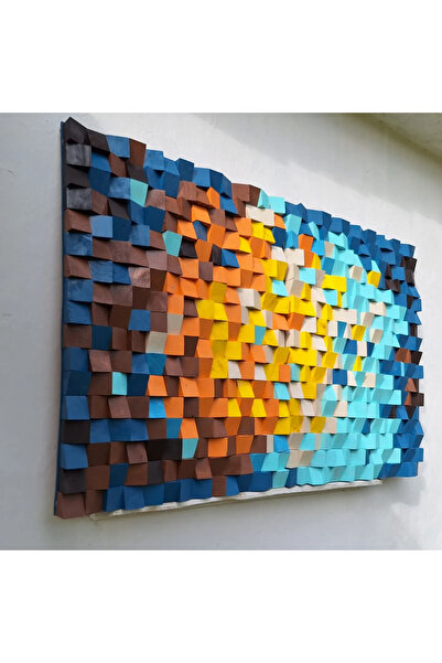 zenedesignstudio Ahşap Akustik Panel 200*100cm Wood Wall Art Pixel Art Ahşap ...