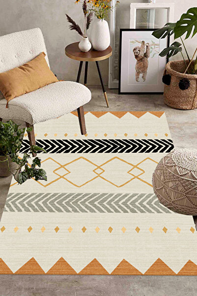 Decomia Home Covor digital anti-alunecare, lavabil, cu model de chenille, cov...