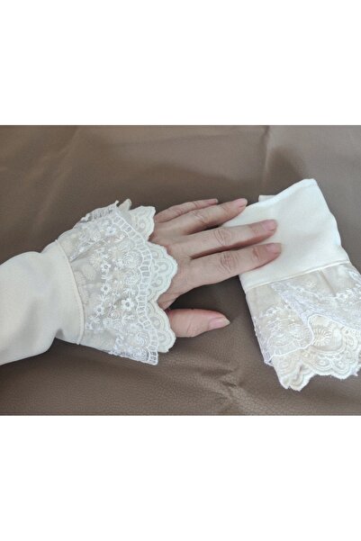 vintageX Krem rengi gömlek görünümlü uzatıcı kolluk