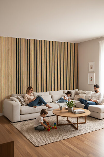 dreamwall Dekoratif Ahşap Çizgili Duvar Kağıdı - Ev ve Ofis Dekor - EN X BOY