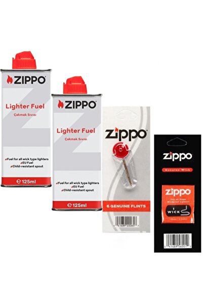 Zippo 2 Benzin+1 Paket Taş+ 1 Fitil Seti