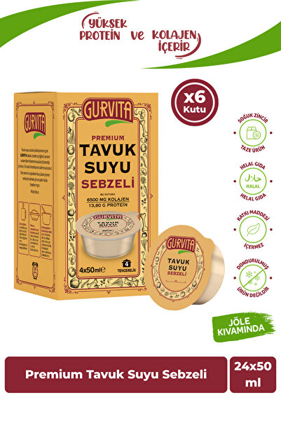 Gurvita Jöle Kıvamında Tavuk Suyu Sebzeli 50 ml 24 Adet