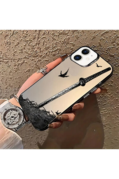 Caseji İphone 13-14 Uyumlu Samuray Sözleri Kılıcı Baskılı Desen Telefon Kılıf...