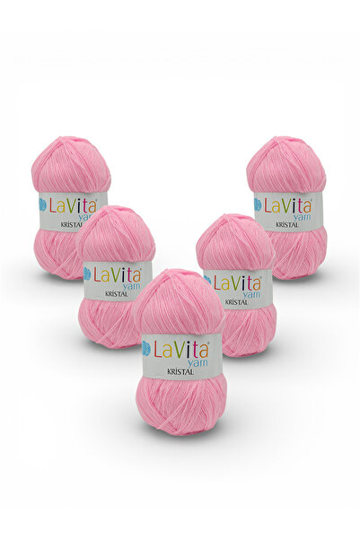 LaVita Yarn Fir de tricotat manual Crystal 100% acrilic 100gr (4027 ROZ DESCHIS)