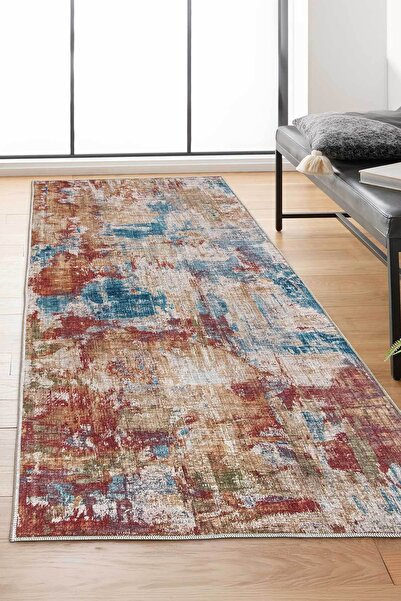 Decomia Home Dijital Kaymaz Yıkanabilir Salon Halısı Mutfak Halısı Koridor Ha...