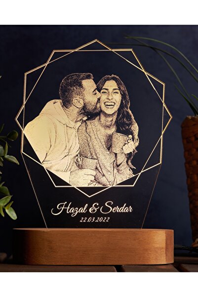 Hediyesepeti Kişiye Özel Fotoğraf Baskılı Dekoratif Led Lamba 60 x 140 x 30 mm