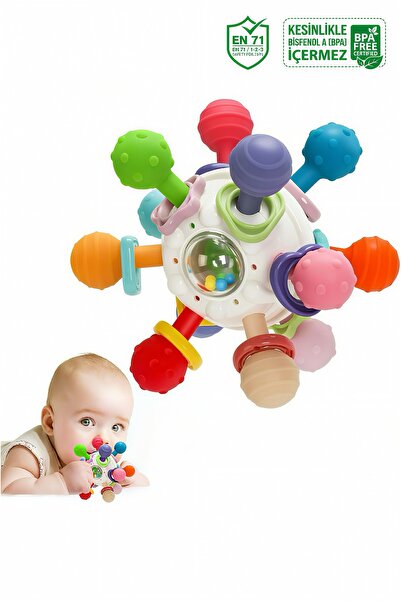 Circle Toys Bebek Montessori Duyusal Diş Kaşıyıcı Top – Motor Becerileri Geli...