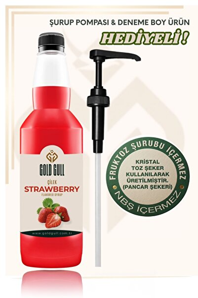 gold gull Çilek Aromalı Kahve & Meyve Şurubu 700 ml.