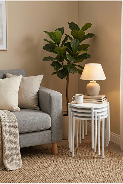 VİLİNZE Ay Metal Çok Amaçlı Zigon Tabure (4 Adet)