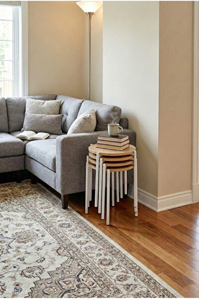 VİLİNZE Ay Metal Çok Amaçlı Zigon Tabure (4 Adet)