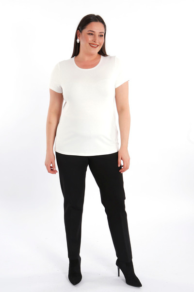 SERTUĞ Bluză de bază Ecru Trend42plus Plus Size