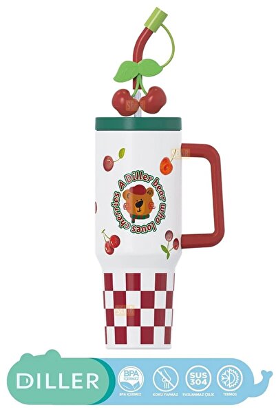 DILLER Steel Thermos Stainless Cherry 1200 ml D9221