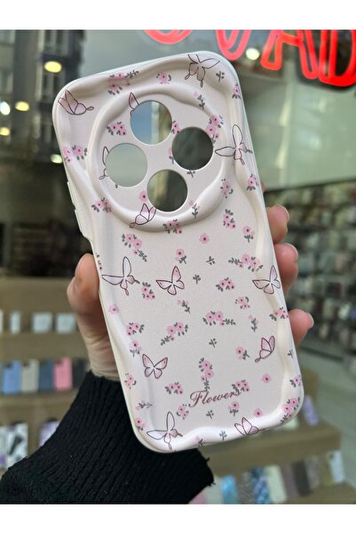 OVADA XIAOMI REDMI 14C Uyumlu Kamera Korumalı Dalga Kenarlı Flowers Baskılı S...