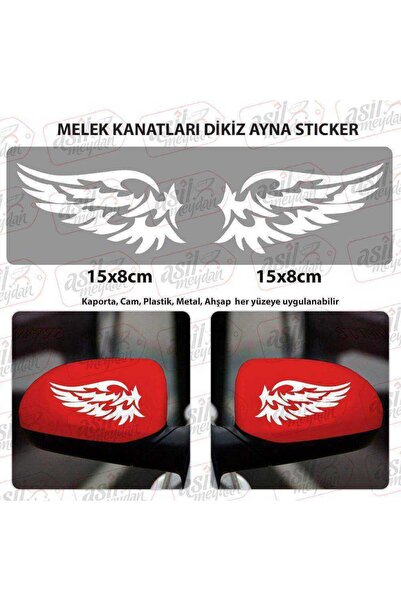 Genel Markalar Melek Kanatları Dikiz Ayna Beyaz Sticker, Araba, Oto, Etiket, ...