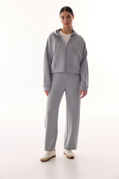 Penti Gray Silky Feel Zipper Hoodie