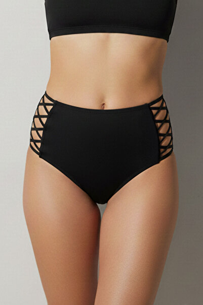 AYYILDIZ 63047 Μαύρο ψηλόμεσο μπικίνι κάτω