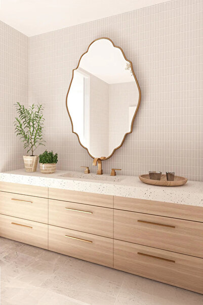 Fawdecor Ahşap Çerçeveli Modern Dekoratif Duvar Aynası