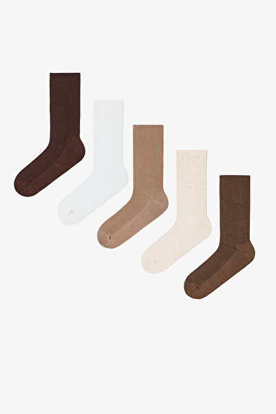 Penti 5 Çift Pamuklu Ribli Renkli Soket Çorap