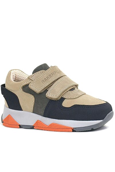 Rakerplus Pantofi sport pentru copii din piele naturală gri nisip negru