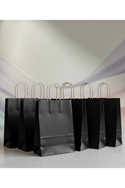 aybaş kağıtçılık 1.Kalite 18x24 Cm (25 Adet) Siyah Renkli Kraft Kağıt Çanta, ...