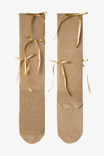 Penti Thick Trouser Socks with Gold Ribbon Accessories