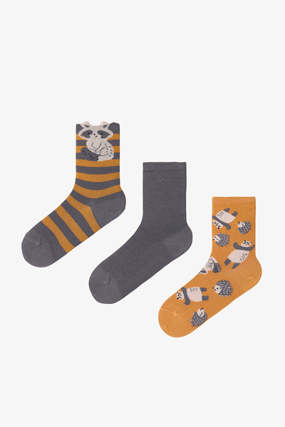 Penti Multicolored Boys' Animals 3-Piece Socks