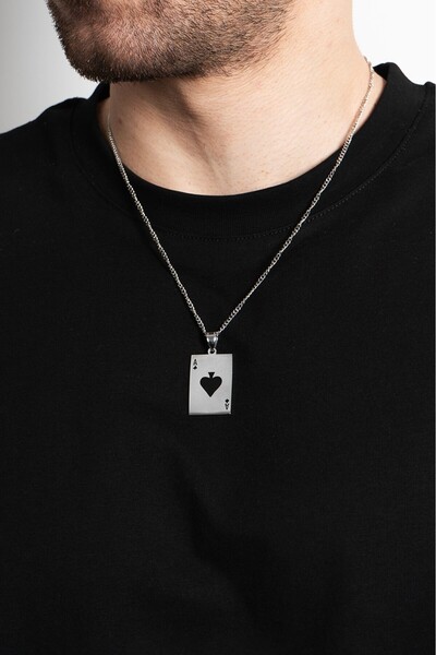 UKHWD SUPPLY 316L Steel Silver Poker Necklace