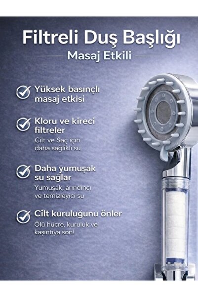 luxury faucet Kireç Önleyici Pamuk Filtreli Banyo Duş Başlığı Seti