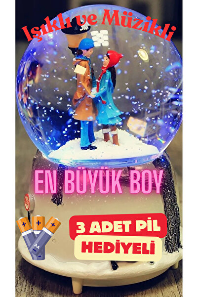 Snowelle Sevgili Aşıklar Temalı 16CM En Büyük Boy Işıklı Müzikli Püskürtmeli ...