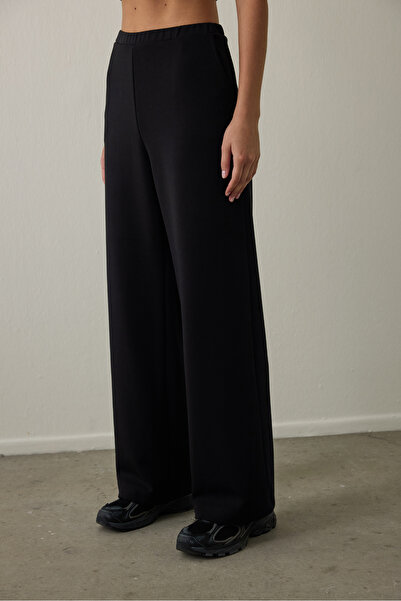 Penti Black Silky Touch High Waist Wide Leg Pants