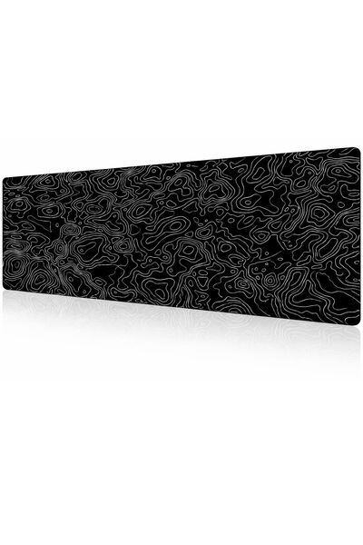 KlasseGear Pro Black Map Lines 70x30 Cm Xl Gaming Oyuncu Mouse Pad Mousepad