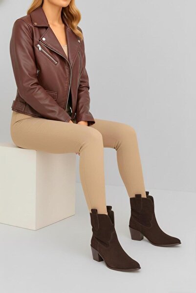 37Numara BÜYÜK NUMARA HAKİKİ DERİ SÜET KOVBOY BOT 41-42-43-44-KAHVERENGİ SÜET