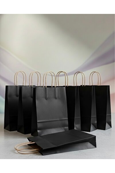 aybaş kağıtçılık 1.Kalite 18x24 Cm (10 Adet) Siyah Renkli Kraft Kağıt Çanta, ...