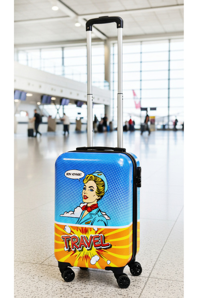 Excellent Houseware Valiză de mână tip avion cu roți 51 x 33 x 21,5 cm TRAVEL