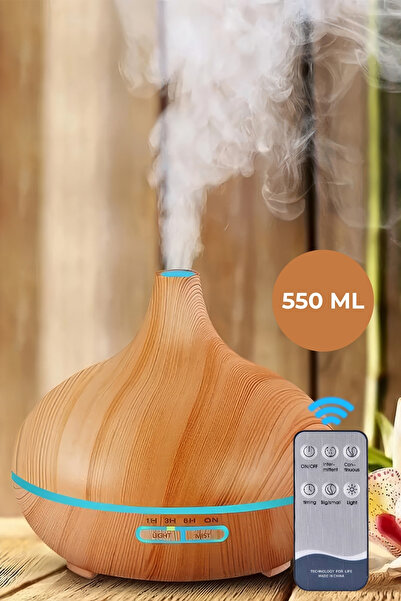 ALFAGİFT 500 ml Uzaktan Kumandalı Uyumlu  LED Aroma Difüzör ve Ultrasonik Hav...