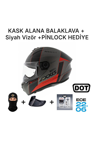 AKGÜNEŞ MOTOGARAJ AXXXİS Siyah Vizör + BALAKLAVA + PİNLOCK Hediyeli Axxıs Dra...