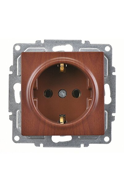Günsan Visage Walnut Grounded Socket Mechanism