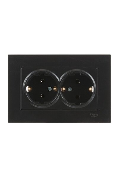 Günsan Elektrik Günsan Eqona Metalik Siyah İkili Topraklı Priz