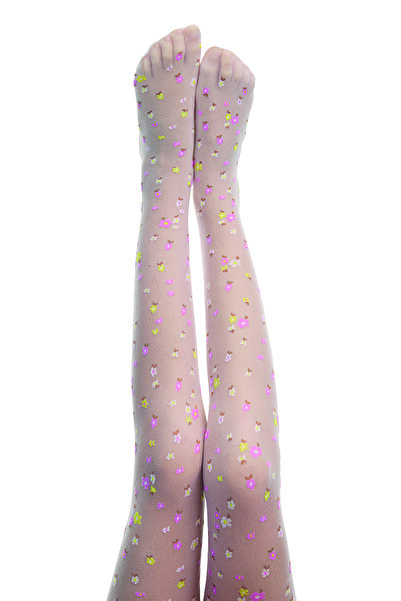 Penti Kız Çocuk Pretty Colorful Flower Beyaz Külotlu Çorap