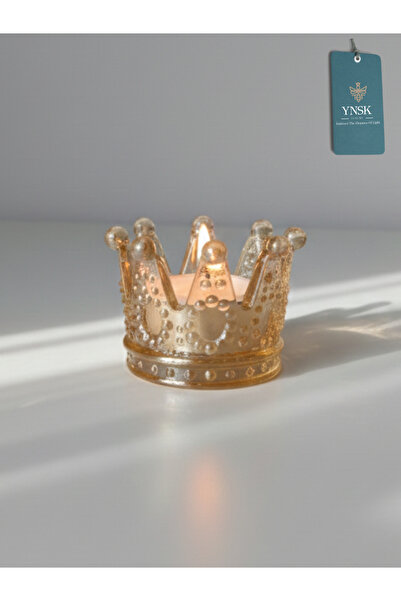 YNSK Luxury | Royal Crown | Mumluk ve Tealight Mum Tutucu | 1 Adet