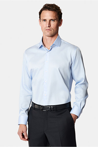 Abdullah Kiğılı Long Sleeve Non Iron Satin Classic Cotton Shirt