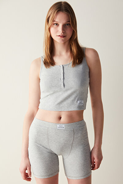 Penti Graues Pyjama-Oberteil „Weekend Athlete“.