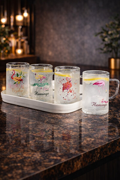 YzHome كوب زجاجي بوروسيليكات مقاوم للنار من فلامنغو مكون من 3 قطع