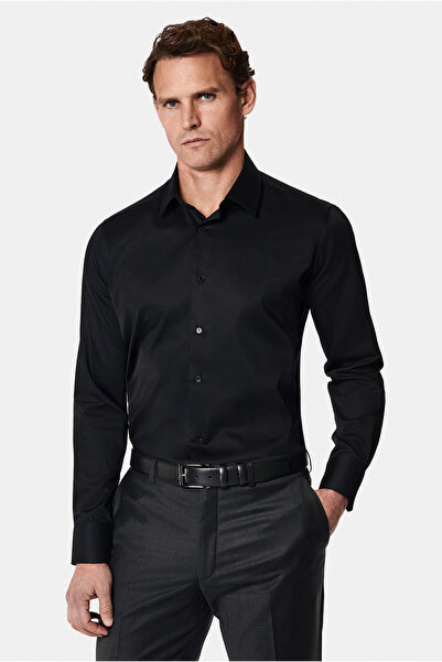 Abdullah Kiğılı Μακρυμάνικο Slim Fit Slim Fit Κλασικό μη σιδερένιο σατέν βαμβ...