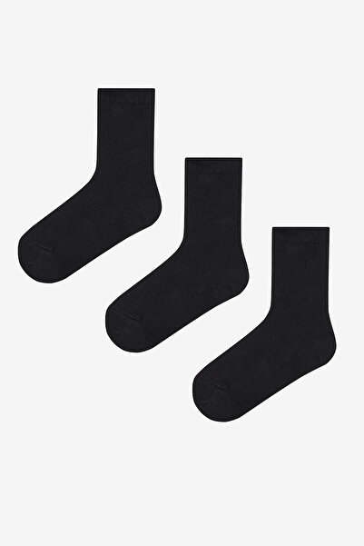 Penti Kız Çocuk Unisex Siyah Basic 3 lü Soket Çorap Seti