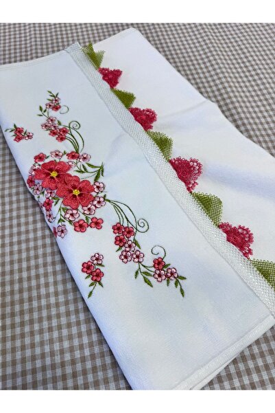 Dantelux منشفة مخملية مطرزة يدوياً مقاس 50 × 90 سم منشفة للهدايا