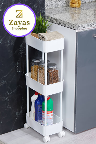 Zayas Shopping ZS-0051-PRATİK- 3 KATLI ÇOK AMAÇLI RAF MUTFAK VE BANYO ORGANİZ...