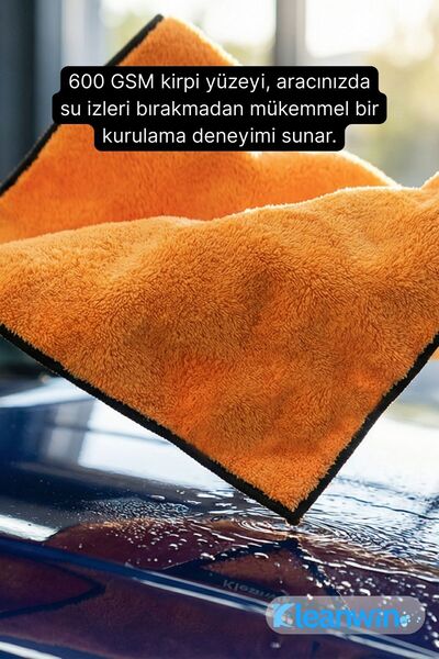 Kleanwin Rhea 50x70Cm 600 GSM Mikrofiber Oto Kurulama Bezi – Ev ve Araç İçin ...