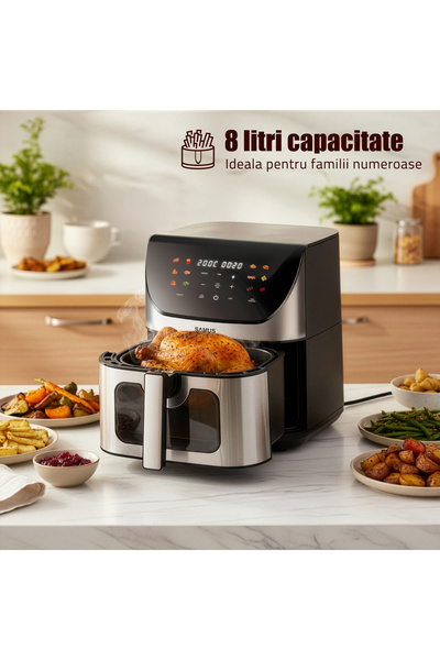 Samus Friteuză cu aer cald AF8-S1700DW, 1700 W, 8 L