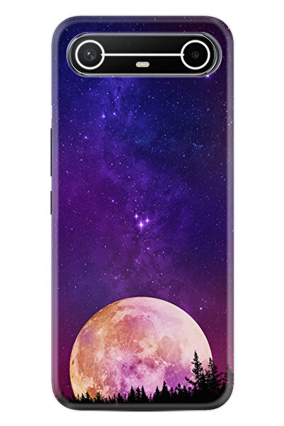 TECNO Spark Slim (KM9) Kılıf Boutique Baskılı Resimli Mor Ay Pcode -025